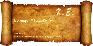 Kramp Elemér névjegykártya